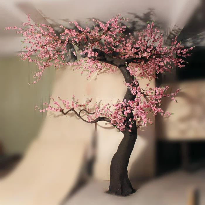 2m Tall Faux Silk Blossom Tree Decorative Bend Trunk